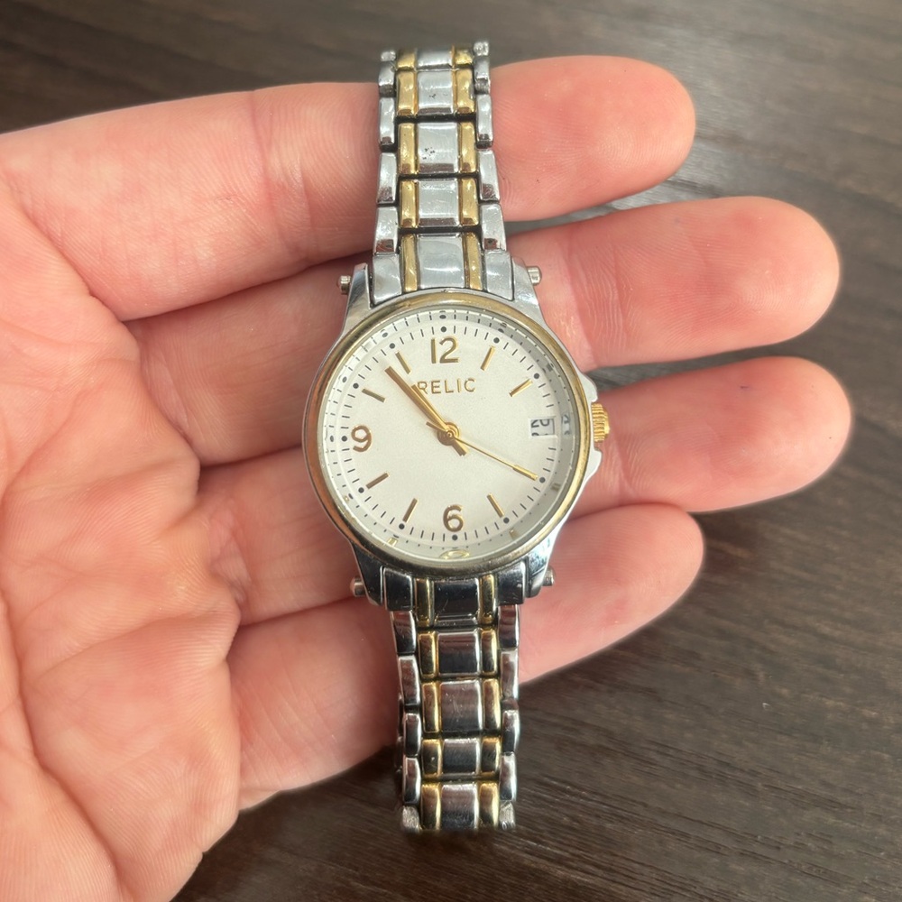 Relic watch! Silver and gold.
